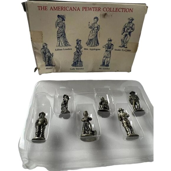 The Americana Pewter Collection 6 Figurines Solid Pewter 1993 - Picture 1 of 9